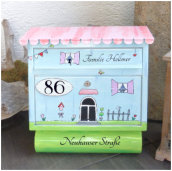 Briefkasten haus hellblau